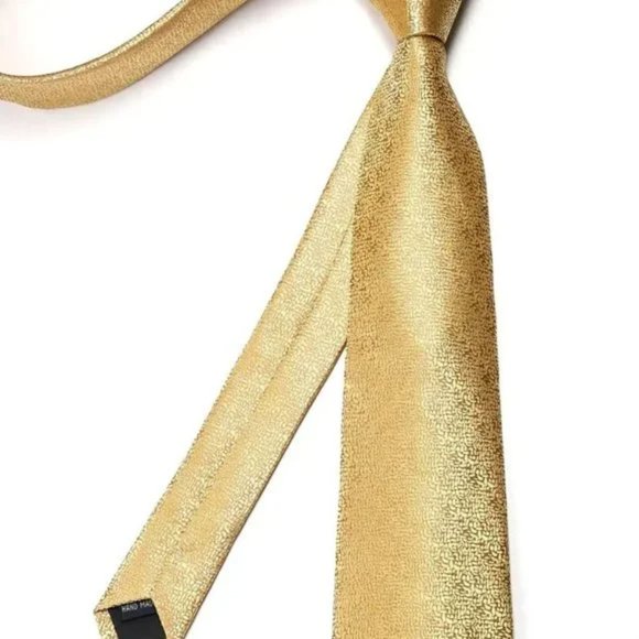 New 𝅺Tie and Pocket Square Cufflinks Set Gold - Picture 4 of 6